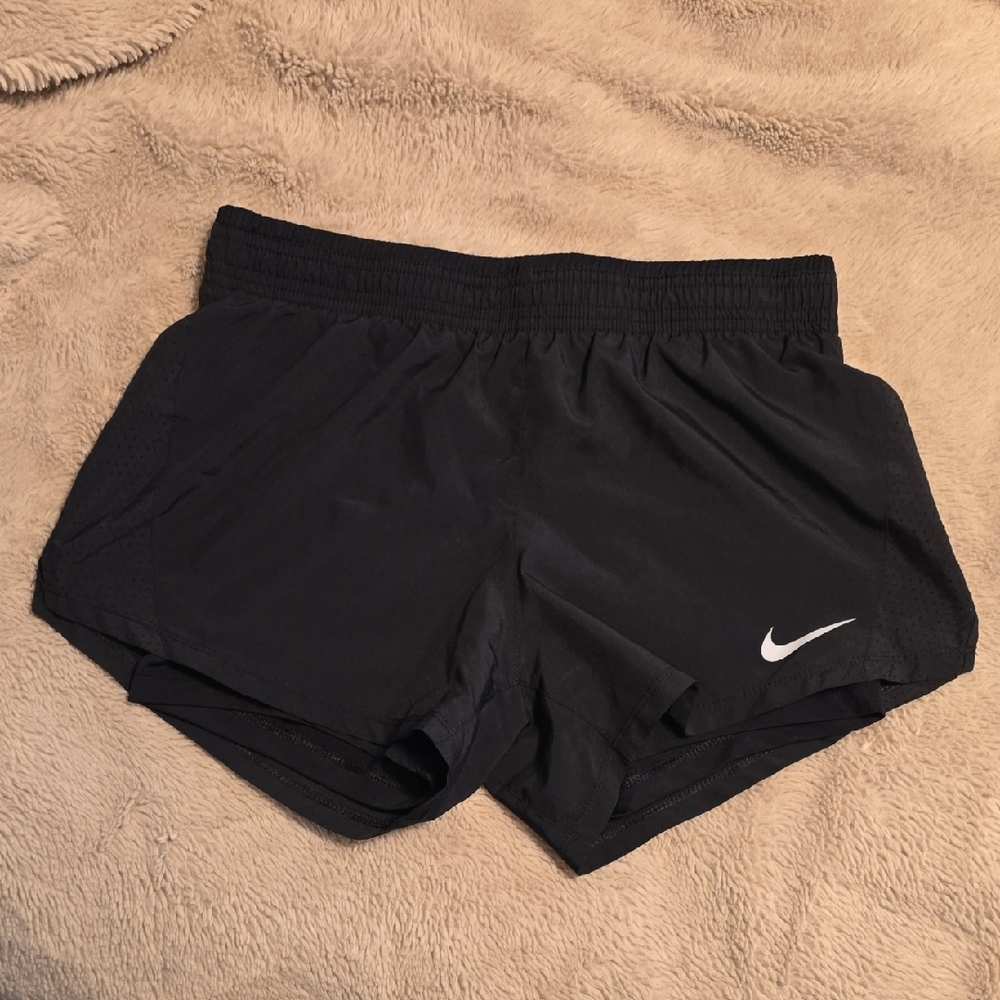 Nike Women's Black and White Athletic Shorts